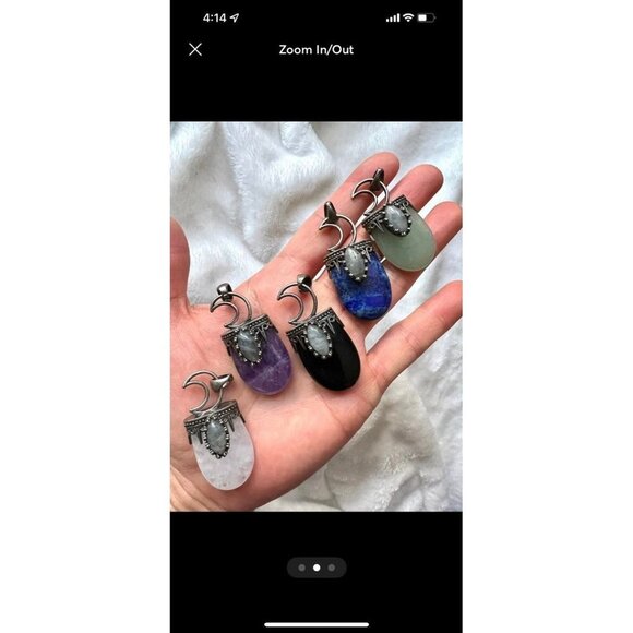 Crescent Moon Adventurine ABUNDANCE Necklace - Picture 2 of 3